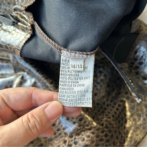 Valenti Snakeskin Faux Patent Leather Mini Skirt - Picture 7 of 12